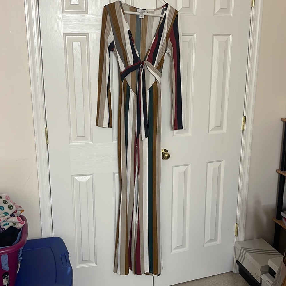 Multi-Color Long Sleeve Jumpsuit